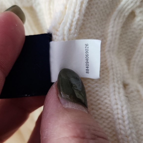 Chaps ivory pullover 1/4 zip cable knit sweater size large preppy Fall Autumn - Picture 11 of 15